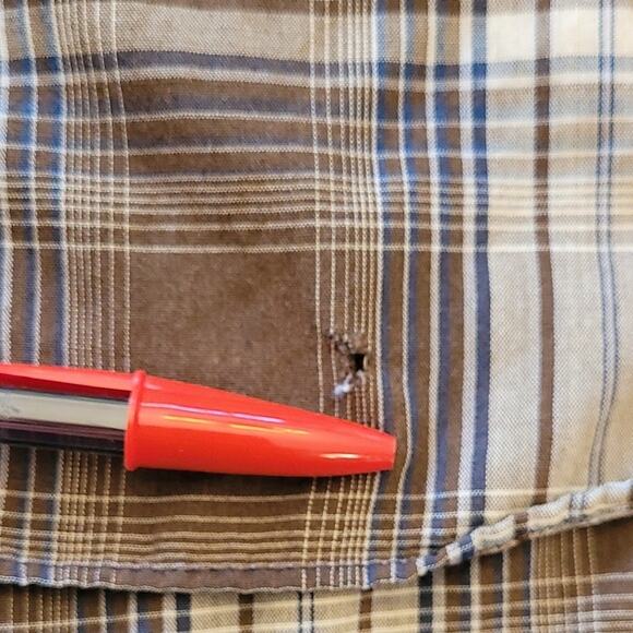 Vintage Ely Cattleman Western Pearl Snap Shirt Brown Blue Plaid Long Sleeve L - Picture 4 of 13